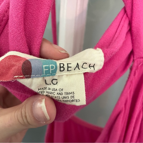 Free People Piper Fuchsia Pink Sleeveless Cutout Midi Maxi Casual Dress L 12/14 - Picture 3 of 6